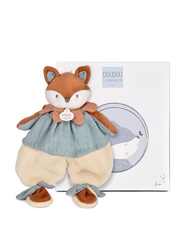 TIMO - Doudou renard 29cm bleu