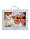 TIMO - Coffret Doudou Chaussons renard bleu