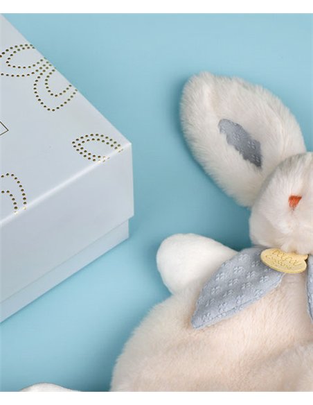 LAPIN BONBON - Doudou bleu gris 25cm
