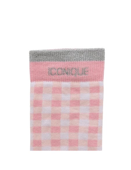 Chaussettes hautes "ICONIQUE" – vichy rose - Poule House