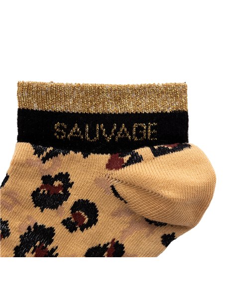 Chaussettes courtes sneakers "SAUVAGE" – léopard - Poule House