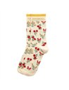 Chaussettes hautes "RAYONNANTE" – fleurs rouges - Poule House