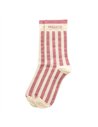 Chaussettes hautes "POULETTE" – rayées écru/ rose - Poule House