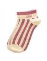 Chaussettes basses sneakers "LOVE" – rayées écru/ rose - Poule House