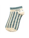 Chaussettes basses sneakers "UNIQUE" – rayées écru/ vert de gris - Poule House