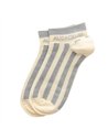 Chaussettes basses sneakers "AUDACIEUSE" – rayées écru/ gris - Poule House