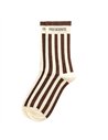 Chaussettes hautes "PRESIDENTE" – rayées écru/ chocolat - Poule House