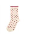Chaussettes hautes "REVEUSE" – pois écru/ rose - Poule House