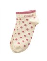 Chaussettes sneakers "ICONIQUE" – pois écru/ rose - Poule House