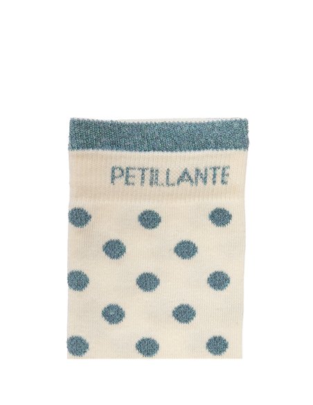 Chaussettes hautes "PETILLANTE" – pois écru/ vert de gris - Poule House