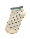Chaussettes basses sneakers "SOLAIRE" – pois écru/ vert de gris - Poule House
