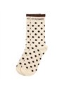 Chaussettes hautes "ATTACHIANTE" – pois écru/ chocolat - Poule House