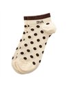 Chaussettes basses sneakers "DIVA" – pois écru/ chocolat - Poule House