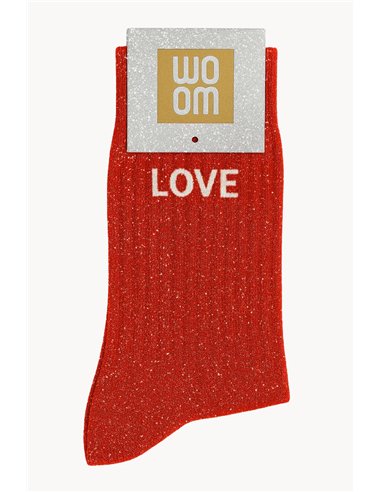 Chaussettes à Paillettes à Message "Love" - rouge - woom