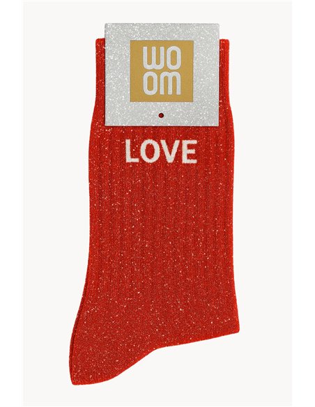 Chaussettes à Paillettes à Message "Love" - rouge - woom