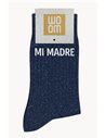 Chaussettes à Paillettes à Message "Mi Madre" - bleu marine - woom