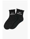 Chaussettes à Paillettes Enfant "Mini Râleuse" -Noir - Woom