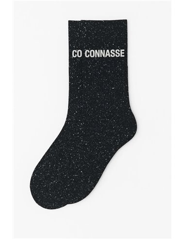 Chaussettes à Paillettes à Message "Connasse"- Noir - woom