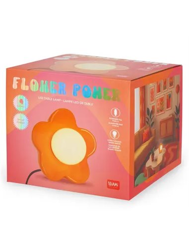 FLOWER POWER - LAMPE LED DE TABLE - SHINY ORANGE - Legami