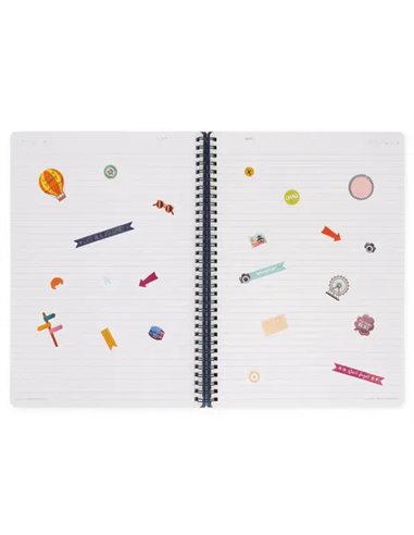 SPIRAL-BOUND NOTEBOOK - CAHIER LIGNÉ À SPIRALE - TRAVEL - Legami