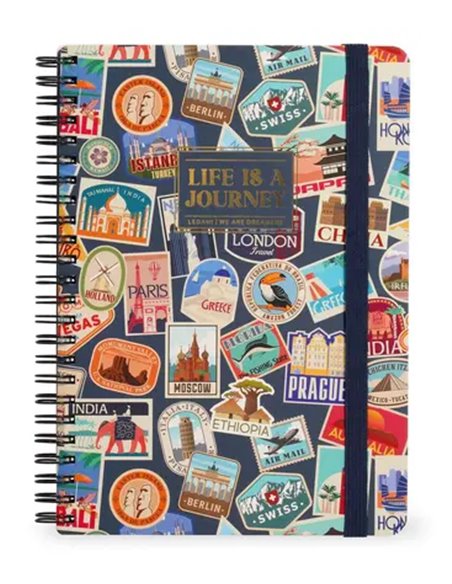 SPIRAL-BOUND NOTEBOOK - CAHIER LIGNÉ À SPIRALE - TRAVEL - Legami