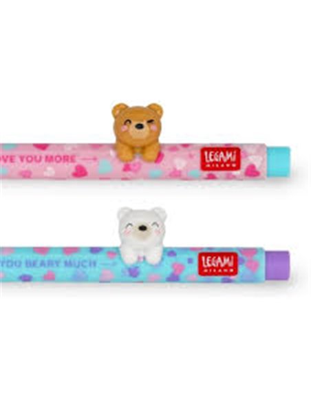Set de 2 Stylos à Encre Gel - Beary in Love - Edition limitée St Valentin - LEGAMI