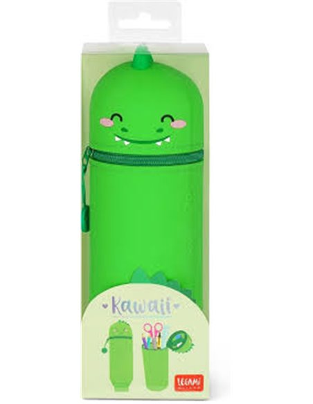 Trousse en Silicone 2-en-1 Kawaii dinosaure - LEGAMI