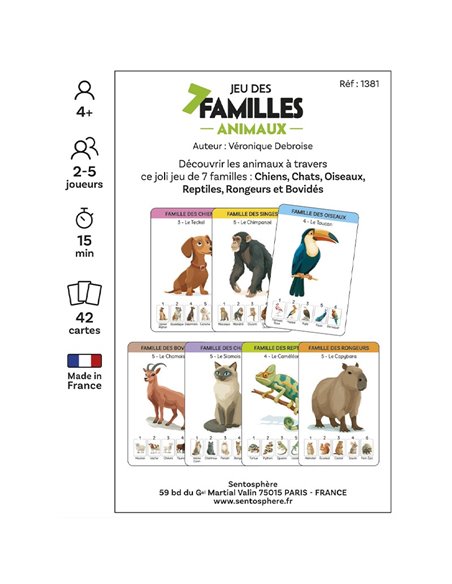 Jeu des 7 familles : animaux