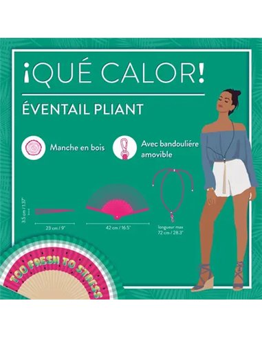 ¡QUÉ CALOR! - FOLDING FAN - WATERMELON