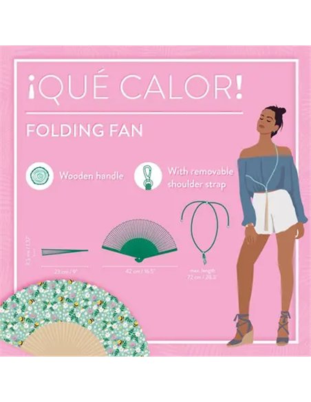 ¡QUÉ CALOR! - FOLDING FAN - BEE - GREEN - Legami