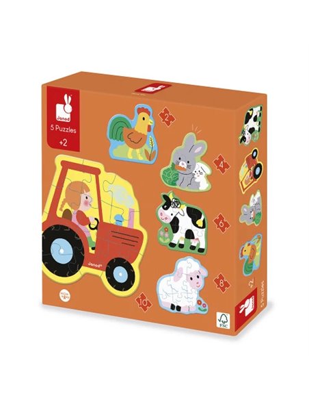 5 PUZZLES EVOLUTIFS FERME - Janod