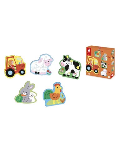 5 PUZZLES EVOLUTIFS FERME - Janod