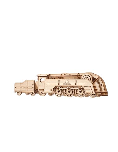 UGEARS Modèles Mécaniques: MINI LOCOMOTIVE 25x6x6,5cm, 172 pièces