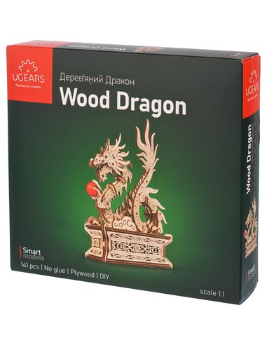 UGEARS Modèles Mécaniques: DRAGON de BOIS 14,5x18,1x5,2cm, 141 pièces