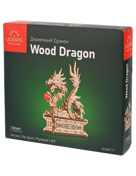 UGEARS Modèles Mécaniques: DRAGON de BOIS 14,5x18,1x5,2cm, 141 pièces
