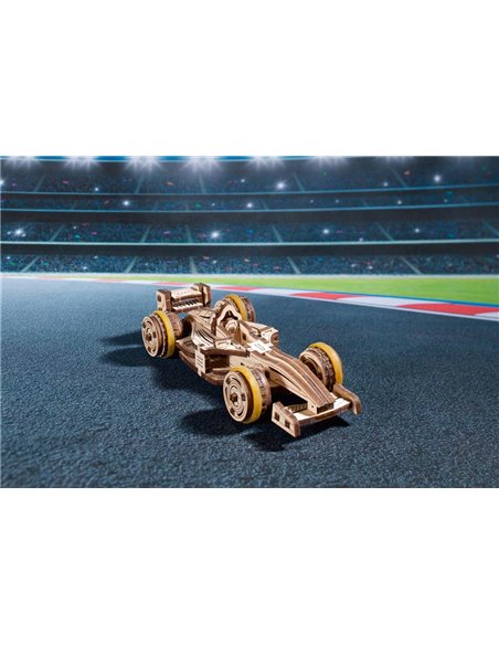 UGEARS Modèles Mécaniques: COMPACT RACER 13,3x3,3x6,2cm, 90 pièce