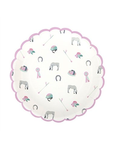 ASSIETTES FESTONNEES 23CM CHEVAL X 8