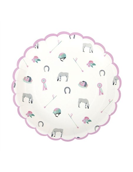 ASSIETTES FESTONNEES 23CM CHEVAL X 8