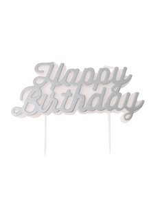BOUGIE HAPPY BIRTHDAY ARGENTEE