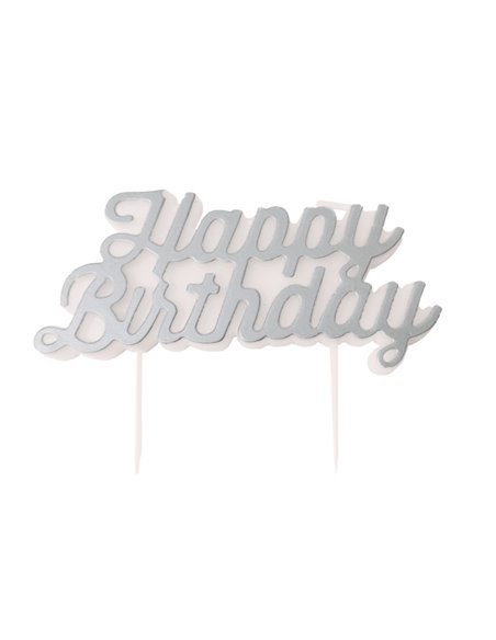 BOUGIE HAPPY BIRTHDAY ARGENTEE