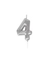 BOUGIE CHIFFRE 4 ARGENTEE