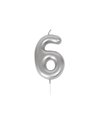 BOUGIE CHIFFRE 6 ARGENTEE