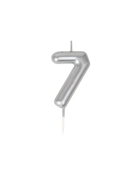 BOUGIE CHIFFRE 7 ARGENTEE