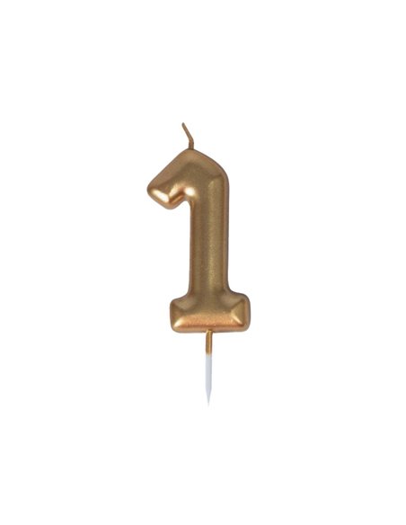 BOUGIE CHIFFRE 1 DOREE
