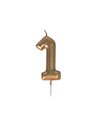 BOUGIE CHIFFRE 1 DOREE