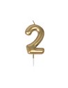 BOUGIE CHIFFRE 2 DOREE