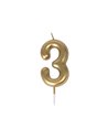 BOUGIE CHIFFRE 3 DOREE
