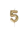 BOUGIE CHIFFRE 5 DOREE