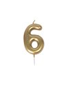 BOUGIE CHIFFRE 6 DOREE
