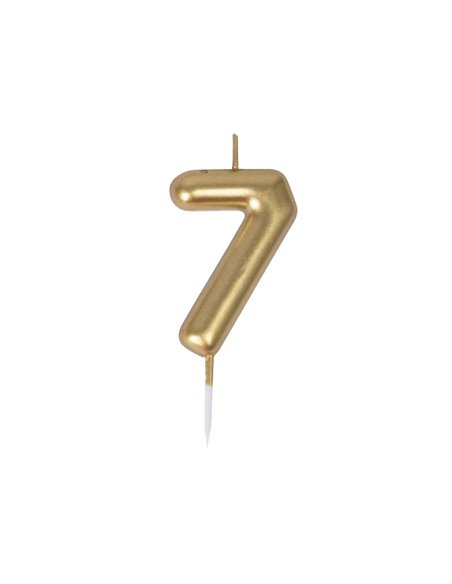 BOUGIE CHIFFRE 7 DOREE